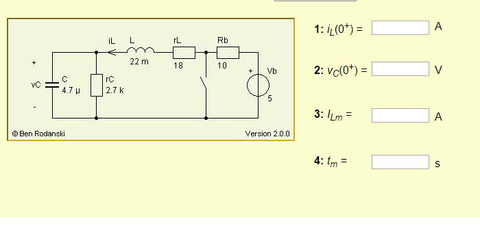 Solved In The Circuit Shown Below The Switch Was Open For A Chegg Com