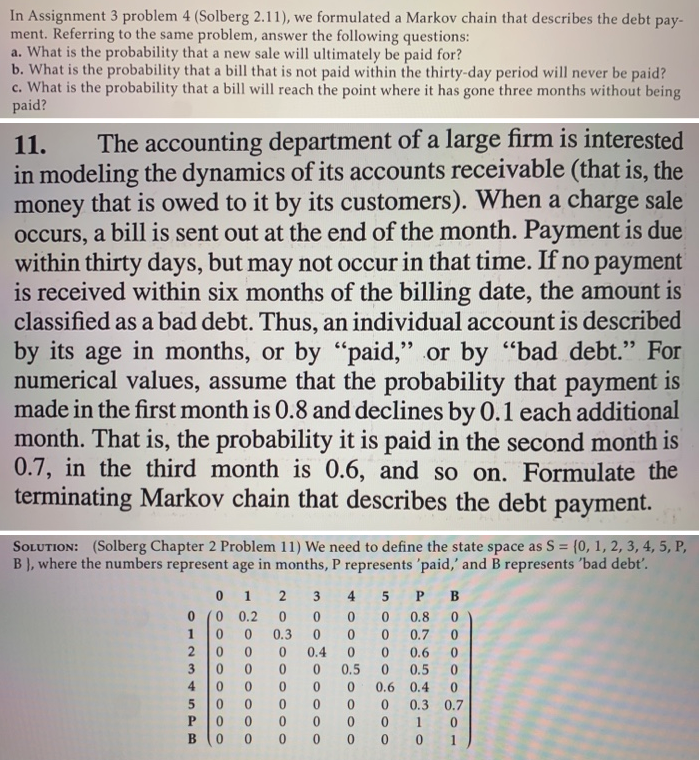 Solved In Assignment 3 problem 4 (Solberg 2.11), we | Chegg.com