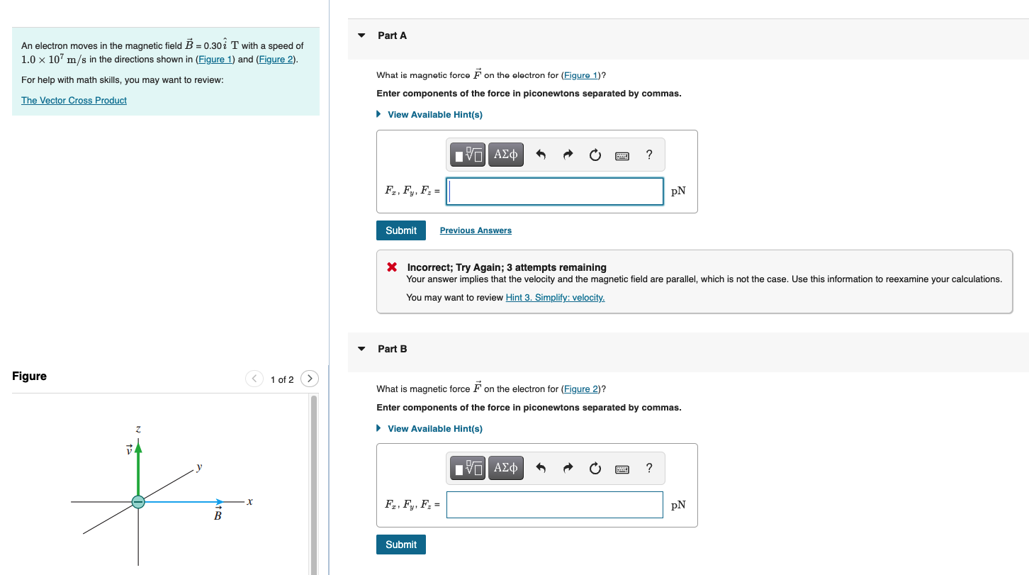 solved-an-electron-moves-in-the-magnetic-field-b-0-30-i-t-chegg