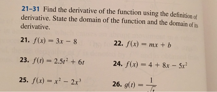 Solved 21-31 Find the derivative of the function using the | Chegg.com