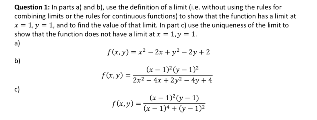 Solved In Parts A) And B), Use The Definition Of A Limit | Chegg.com