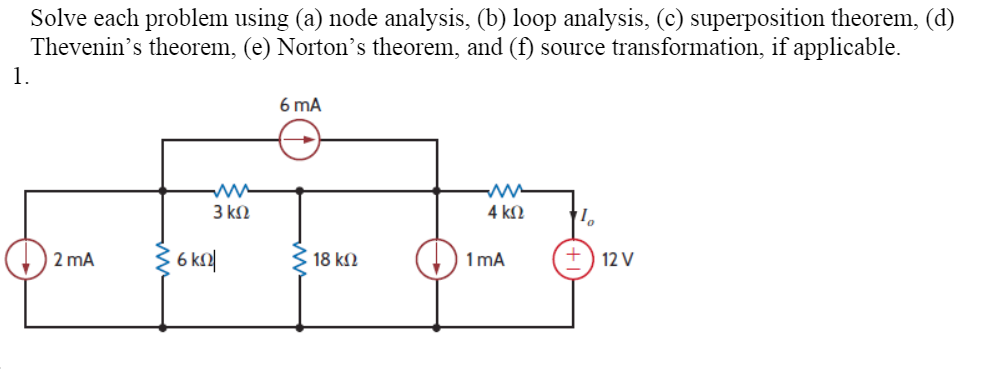 Solved Solve Each Problem Using (a) Node Analysis, (b) Loop | Chegg.com