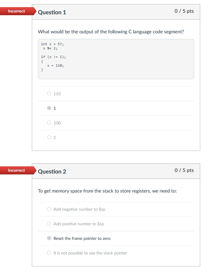Solved What would be the output of the following C language | Chegg.com
