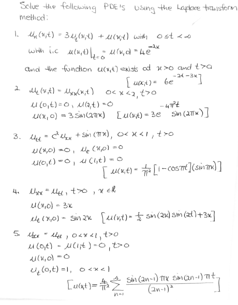 Solved Solve the following Partial differential Equations, | Chegg.com