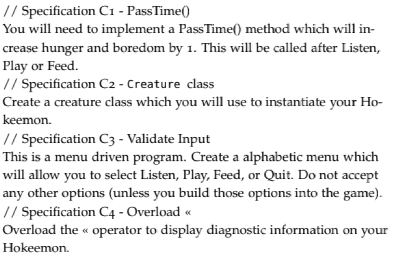 Solved Need to code in C++, please indicate specification | Chegg.com