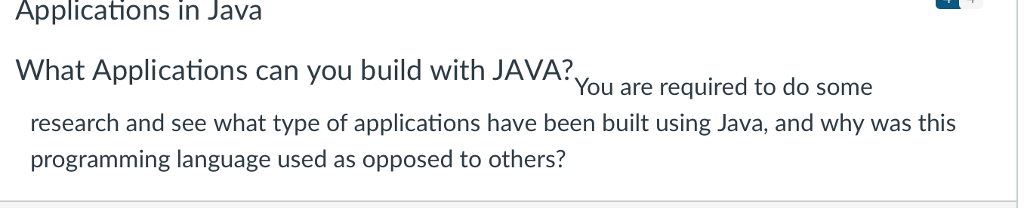 Solved Applications in Java What Applications can you build | Chegg.com