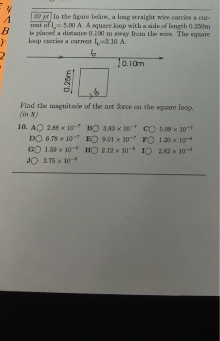 Solved In the figure below, a long straight wire carries a | Chegg.com