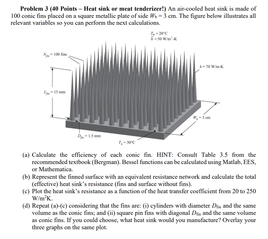 Problem 3 (40 Points Heat sink or meat tenderizer!)