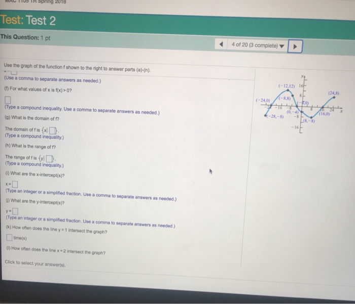 Solved 4 of 20 (3 complete) This Question: 1 pt Use the | Chegg.com