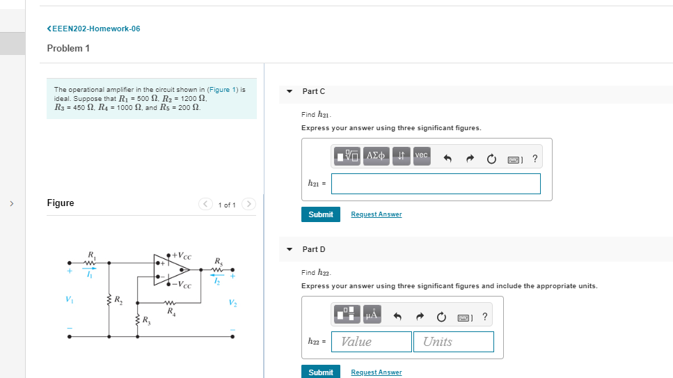 Solved Problem 1 Part A The operational amplifier in the | Chegg.com