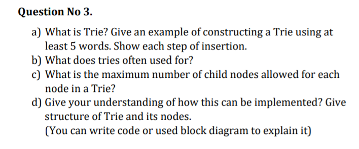 Solved Course Data Structure and Algorithms Question No | Chegg.com