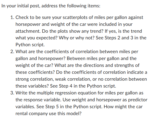 Solved Step 1: Generating cars dataset This block of Python | Chegg.com