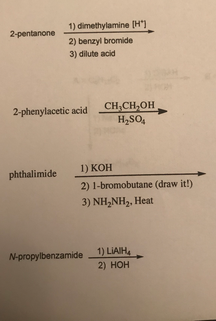 Solved For the following reactions: -draw the structure of | Chegg.com