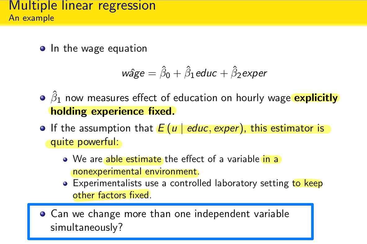 Solved Multiple linear regression An example • In the wage | Chegg.com ...