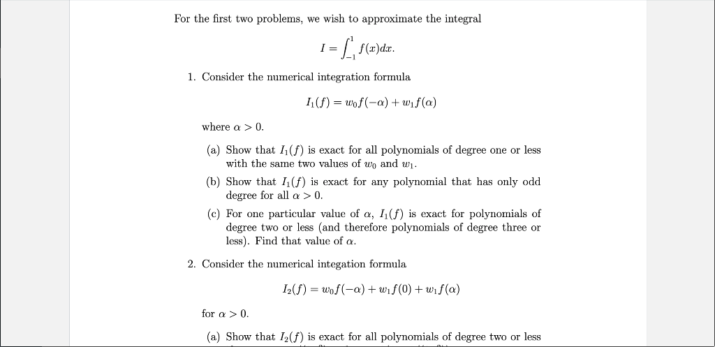 Solved For the first two problems, we wish to approximate | Chegg.com