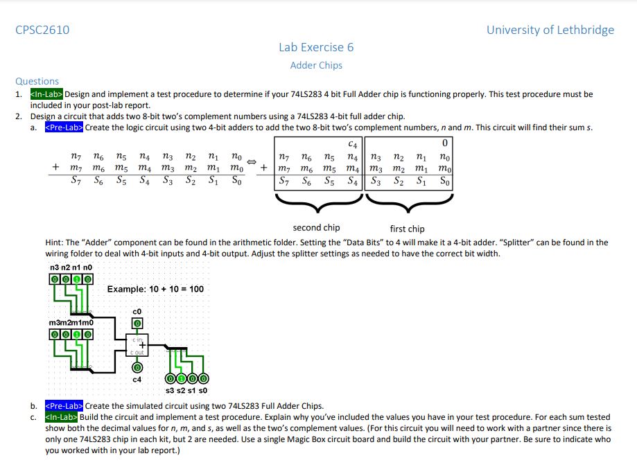 Questions1. ﻿KInLab> ﻿Design and implement a test