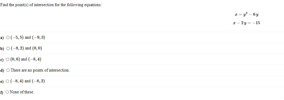 Solved Find The X Coordinate S Of The Point S Of Inters Chegg Com