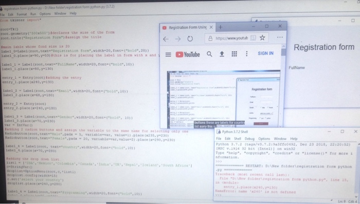 Solved Hi i need help in python running a registration form | Chegg.com