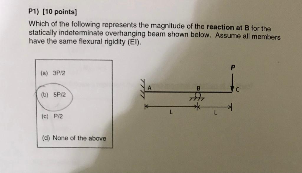 Solved P1) (10 Points) Which Of The Following Represents The | Chegg.com