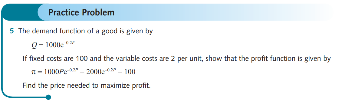 Solved Practice Problem 5 The demand function of a good is | Chegg.com