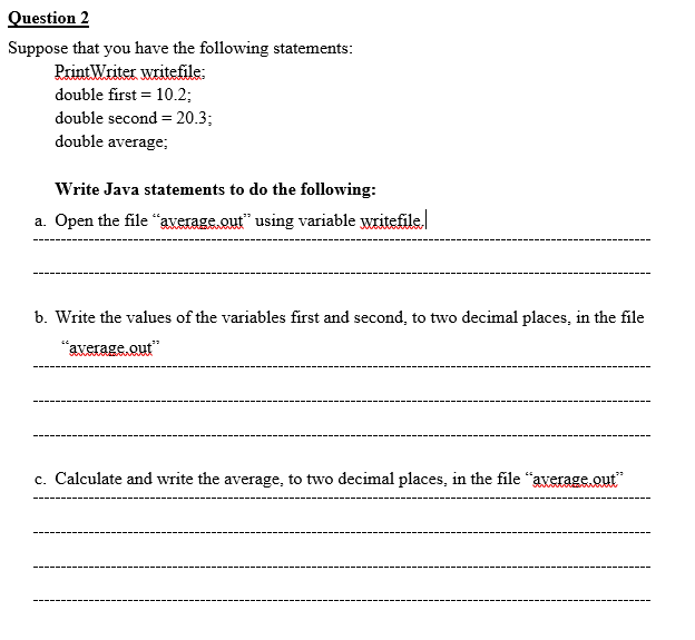 Solved Question 2 Suppose that you have the following | Chegg.com