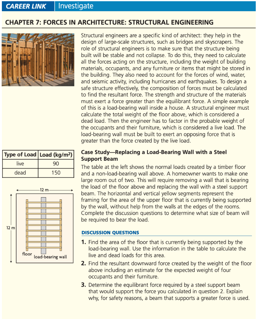 Solved CAREER LINK Investigate CHAPTER 7: FORCES IN | Chegg.com