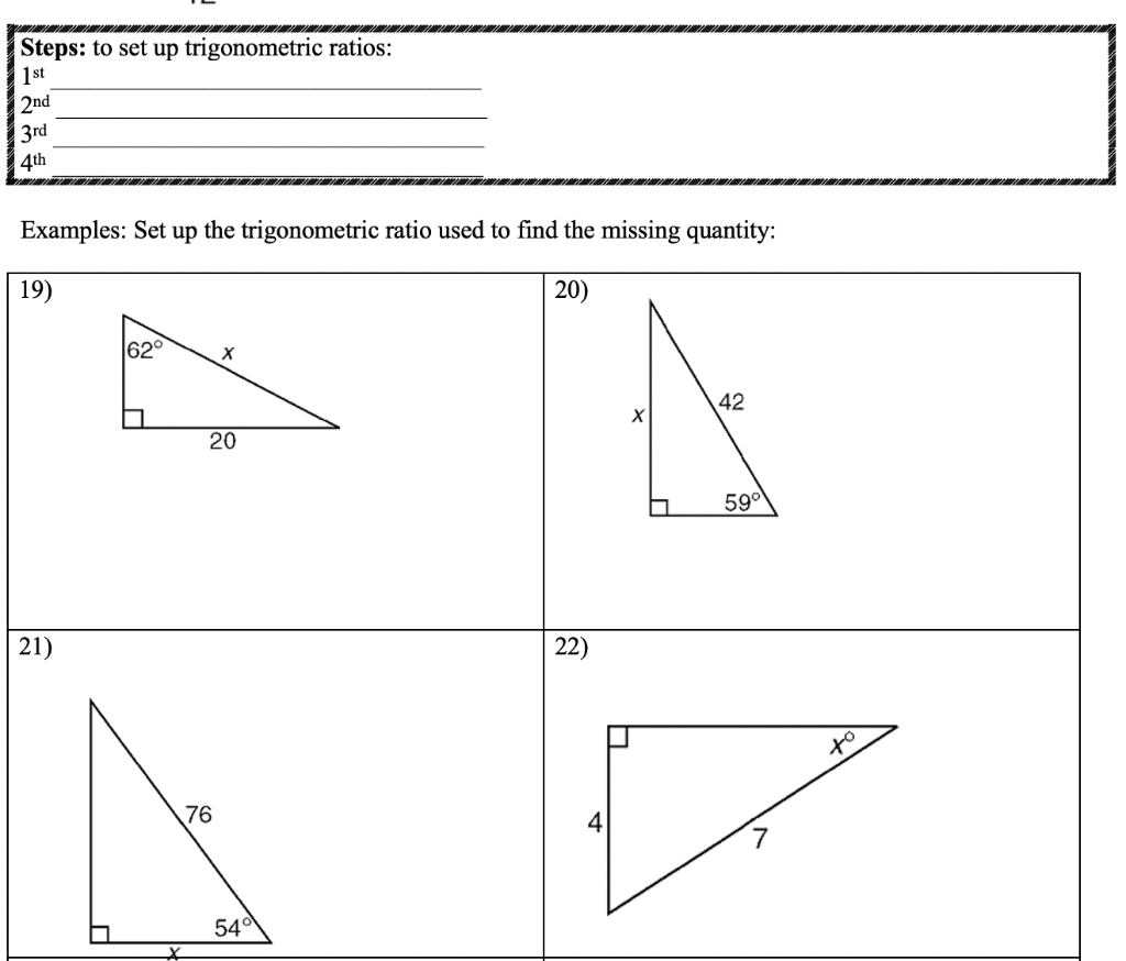 Trigonometric Ratios (solutions, examples, videos)