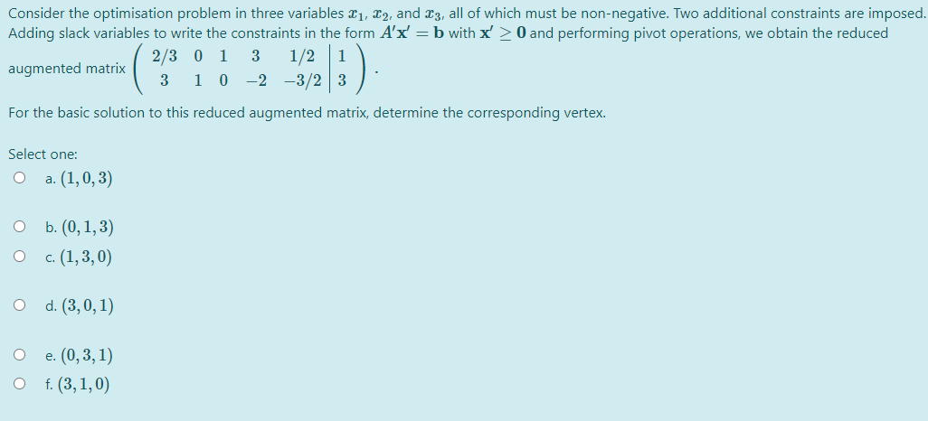Optimization 3 Variable Solved Consider the optimisation problem in three variables | Chegg.com