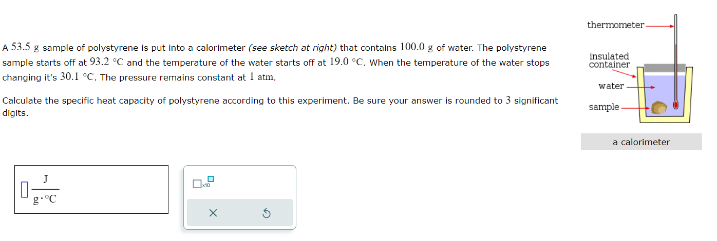 Solved A 53.5 g sample of polystyrene is put into a | Chegg.com