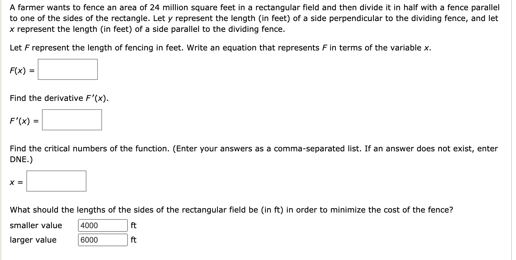 Solved A farmer wants to fence an area of 18 million square