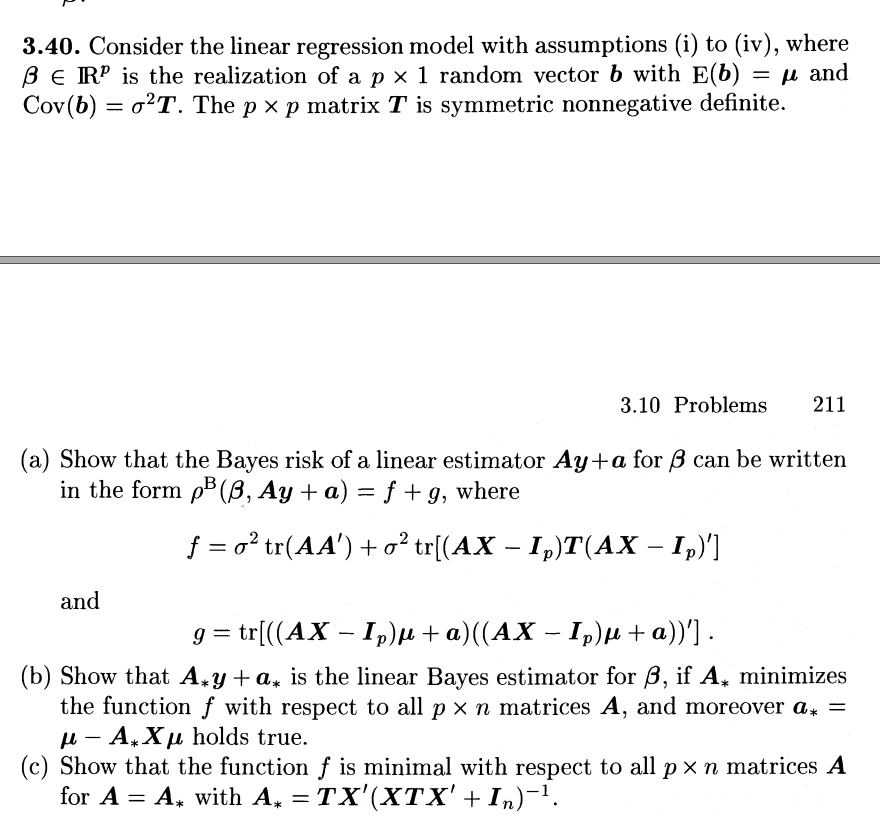 3 40 Consider The Linear Regression Model With As Chegg Com
