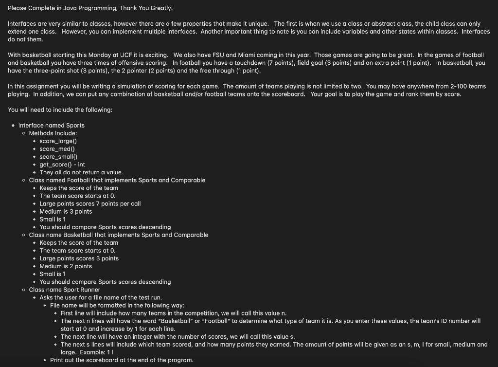 Solved Please Complete in Java Programming, Thank You | Chegg.com