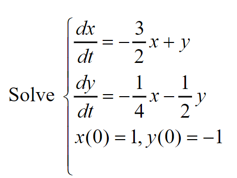 Solved dx 3 x + y in Solve dt 2 dy 1 - X- Y dt 4. 2 x(0) = | Chegg.com