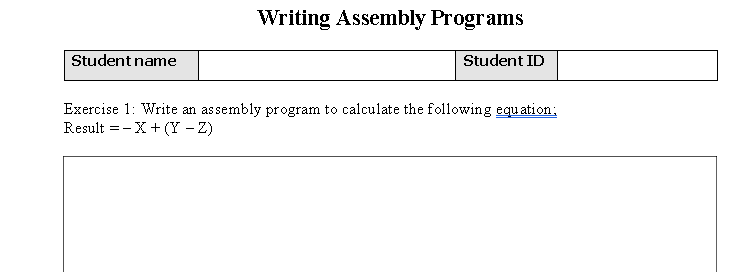 Solved Writing Assembly Programs Exercise 1: Write An | Chegg.com