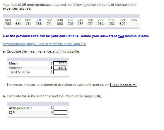 Solved A sample of 25 undergraduates reported the following | Chegg.com