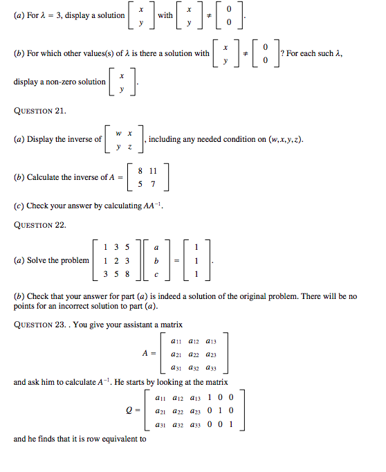 Solved QUESTION 1. A matrix M is shown below (a) Show that | Chegg.com