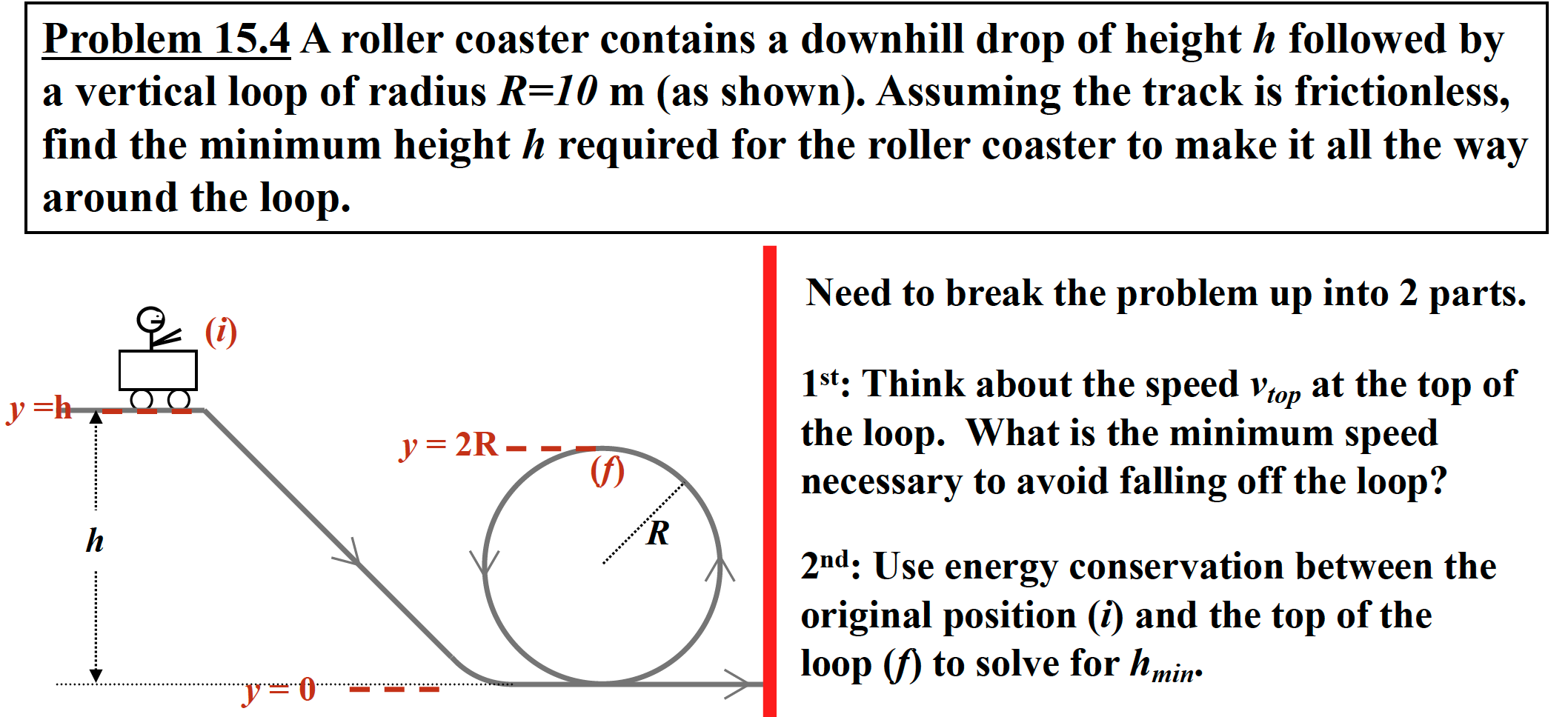 Solved Problem 15.4 A roller coaster contains a downhill Chegg