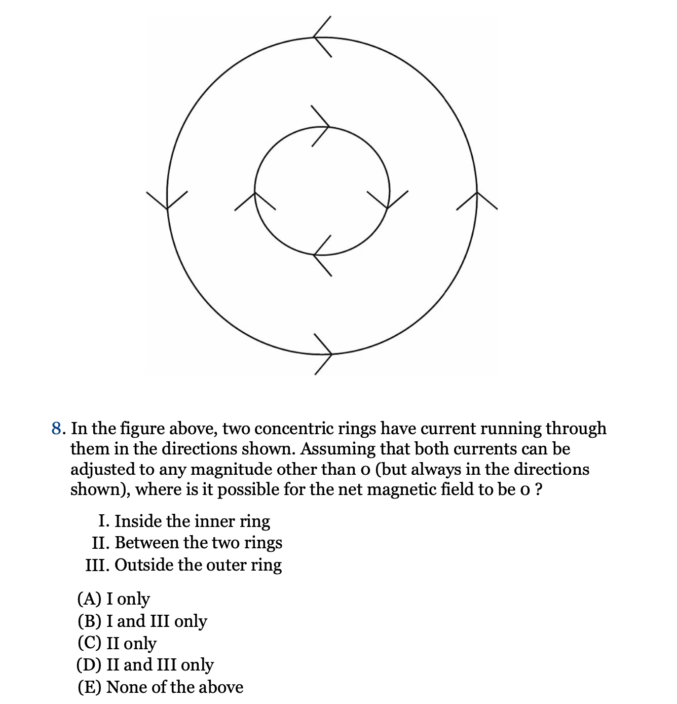 Solved Q 8. In the figure above, two concentric rings have | Chegg.com