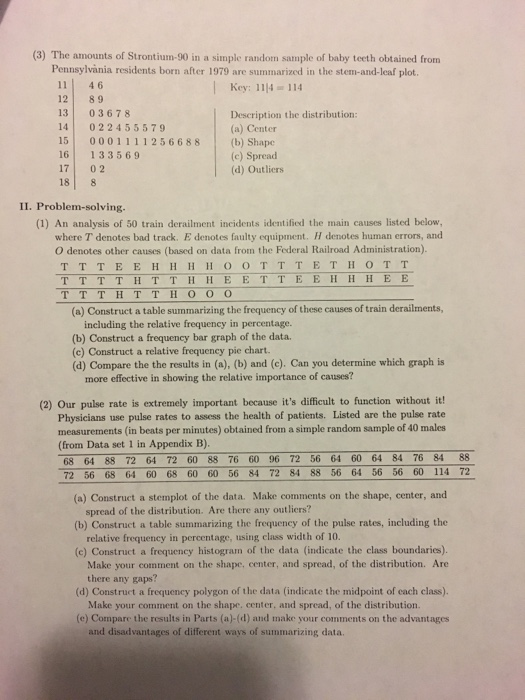 Solved Instructions: Show all your work for each of the | Chegg.com