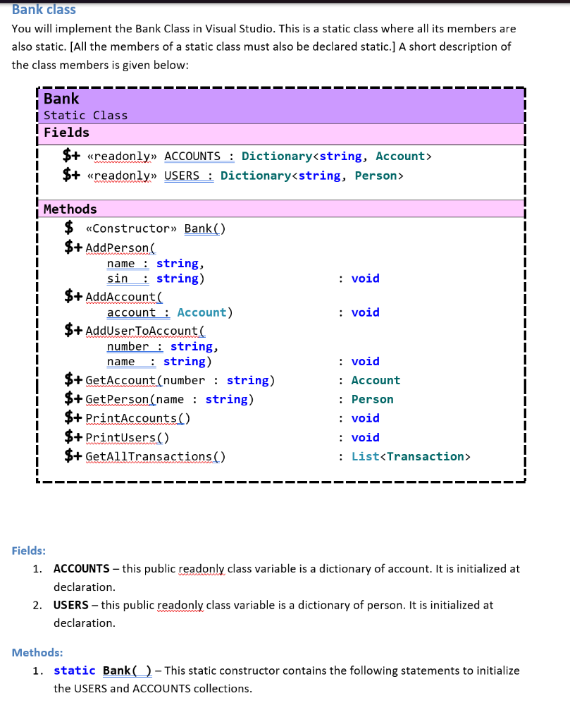 Solved Assignment 4- Implementing a Banking Application Due: | Chegg.com
