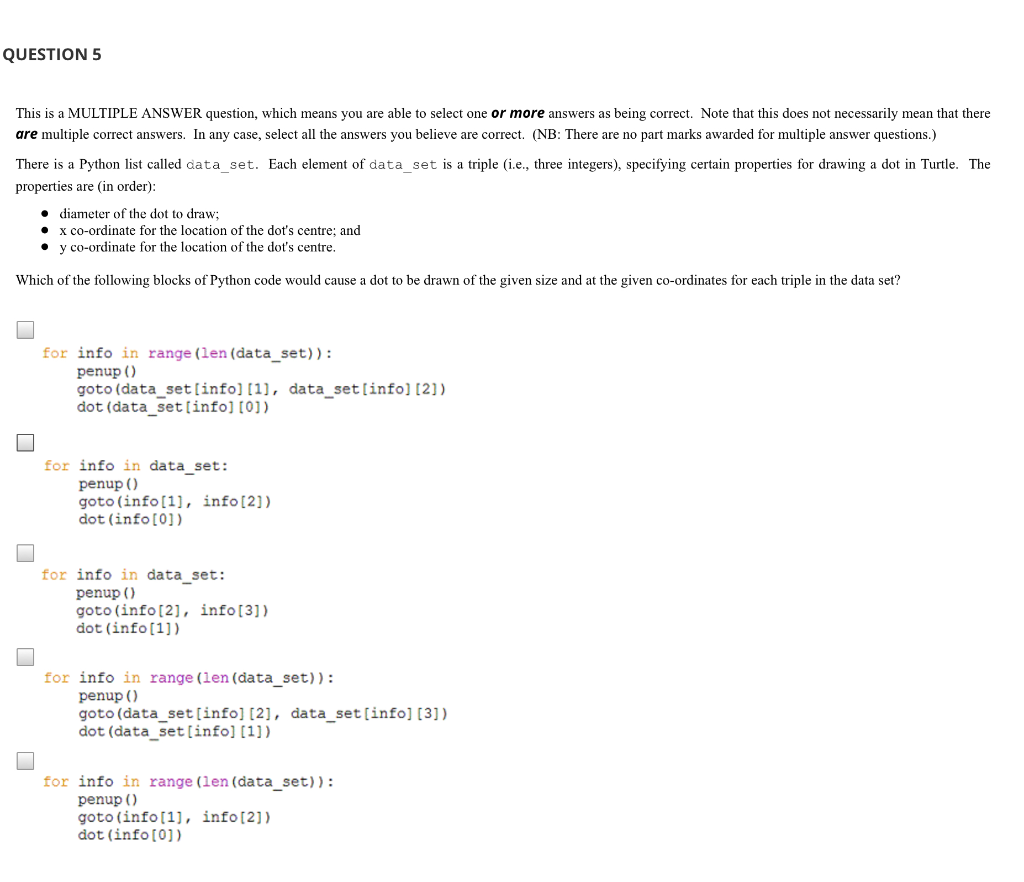 Solved QUESTION 5 This is a MULTIPLE ANSWER question, which | Chegg.com