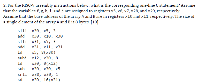 Solved 2. For The RISC-V Assembly Instructions Below, What | Chegg.com