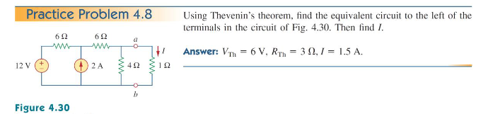 Solved Practice Problem 4.8 Using Thevenin's theorem, find | Chegg.com