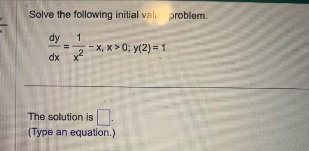 Solved Solve the following initial valu problem. | Chegg.com