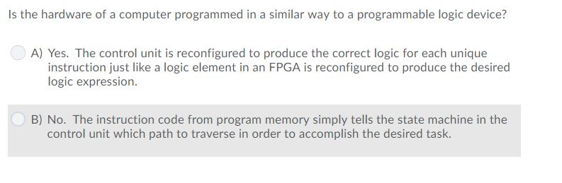 Solved Is the hardware of a computer programmed in a similar | Chegg.com