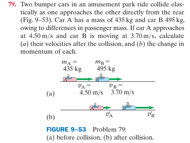 Solved 79. Two Bumper Cars In An Amusement Park Ride Collide | Chegg.com