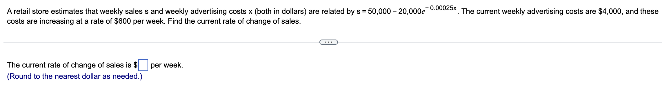 Solved A retail store estimates that weekly sales s ﻿and | Chegg.com