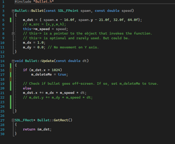 Solved I am making a C++ space shooter game but I'm having | Chegg.com