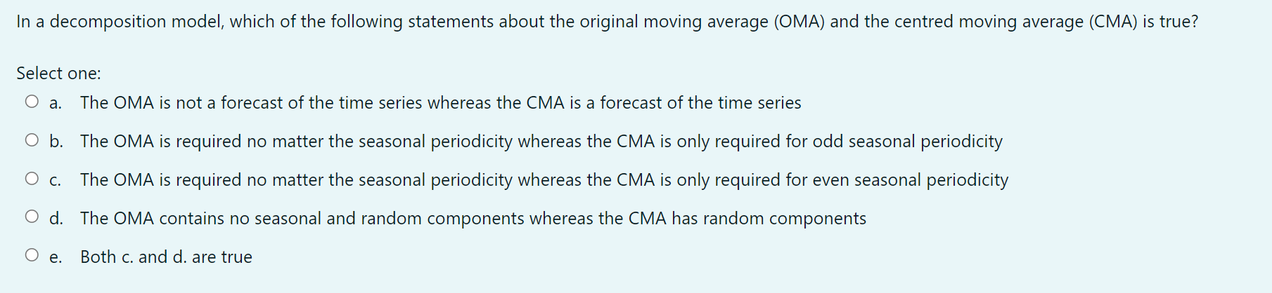 Solved Suppose for a Decomposition model for a quarterly | Chegg.com