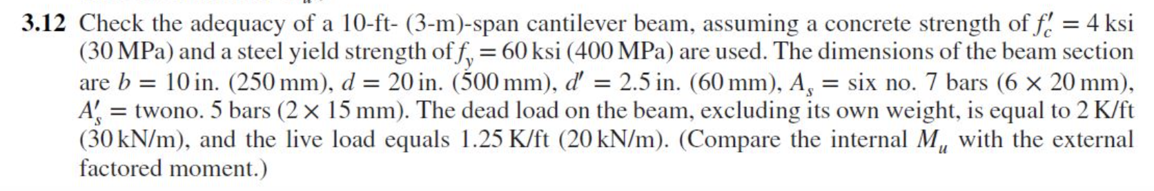 Solved 12 Check the adequacy of a 10-ft- (3-m)-span | Chegg.com